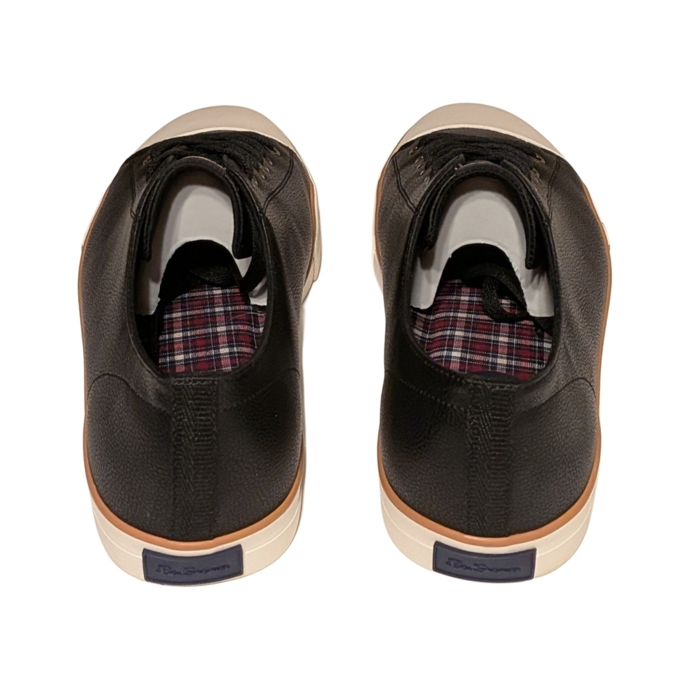 Ben Sherman Black Low-Top Sneakers with Cream Toe Cap - Picture 2 of 10